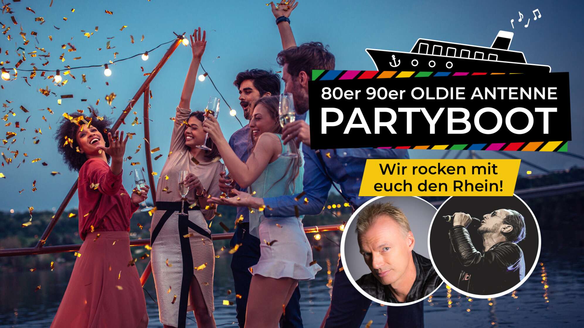 Das 80er 90er OLDIE ANTENNE Partyboot