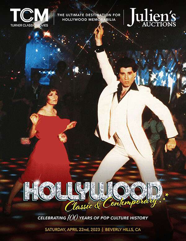 John Travolta auf Plakat mit weißem Anzug